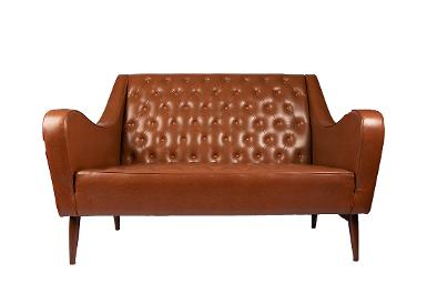 โซฟาแต่งร้าน รุ่น Big Slope 148 Cm Fabric สีน้ำตาล 148 Cm Fabric สามารถเลือกหนัง PU / ผ้าบุได้